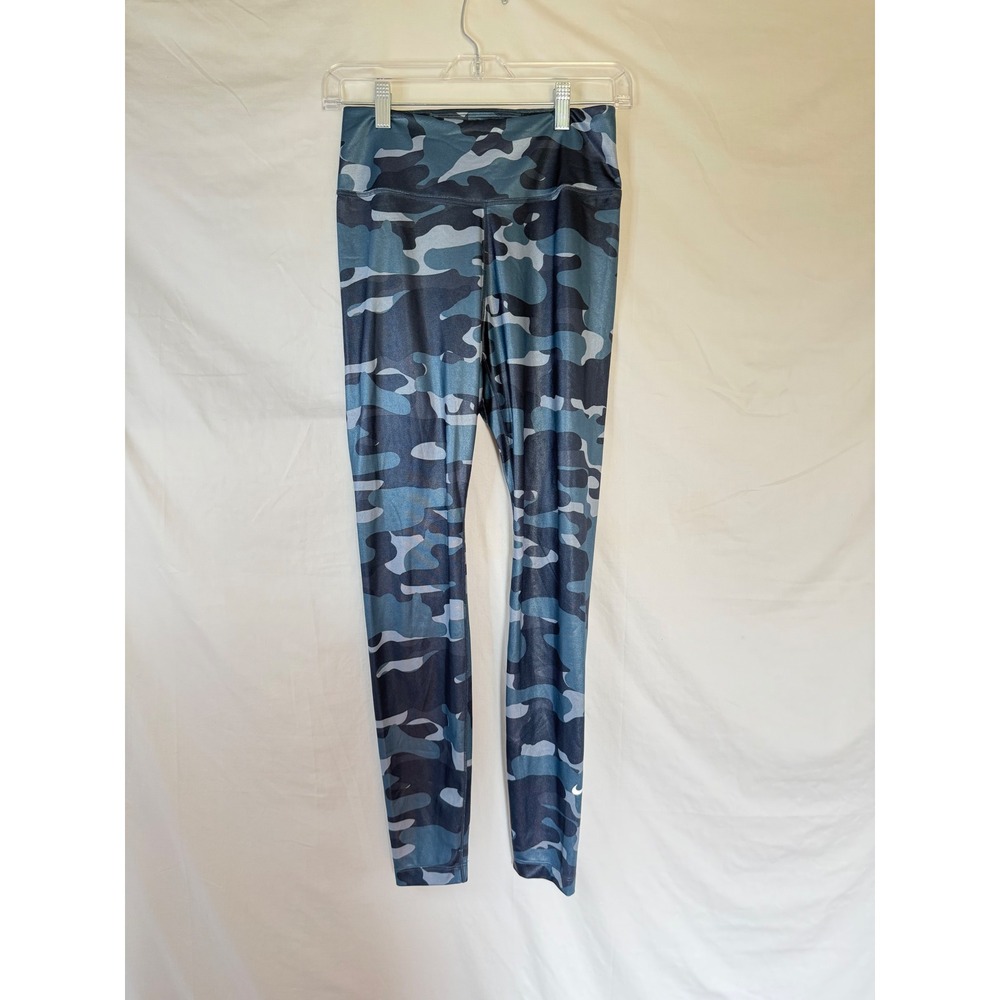 Nike Women's Dri-FIT Blue Camo High Rise Leggings Small Camouflage athleisure